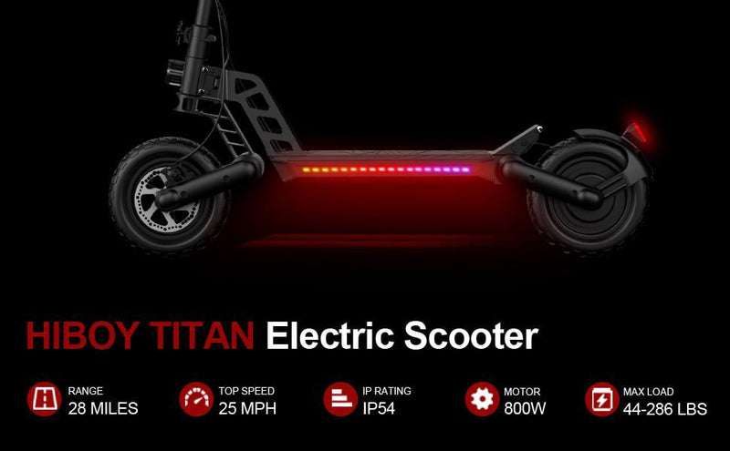 Hiboy Titan Electric-Scooter - 800W Motor 10" Air Tires Up to 28 Miles & 25 MPH Quick-Release Folding Scooter for Adults with Dual Braking System, Off Road Scooter with Long Range Battery Refurbished