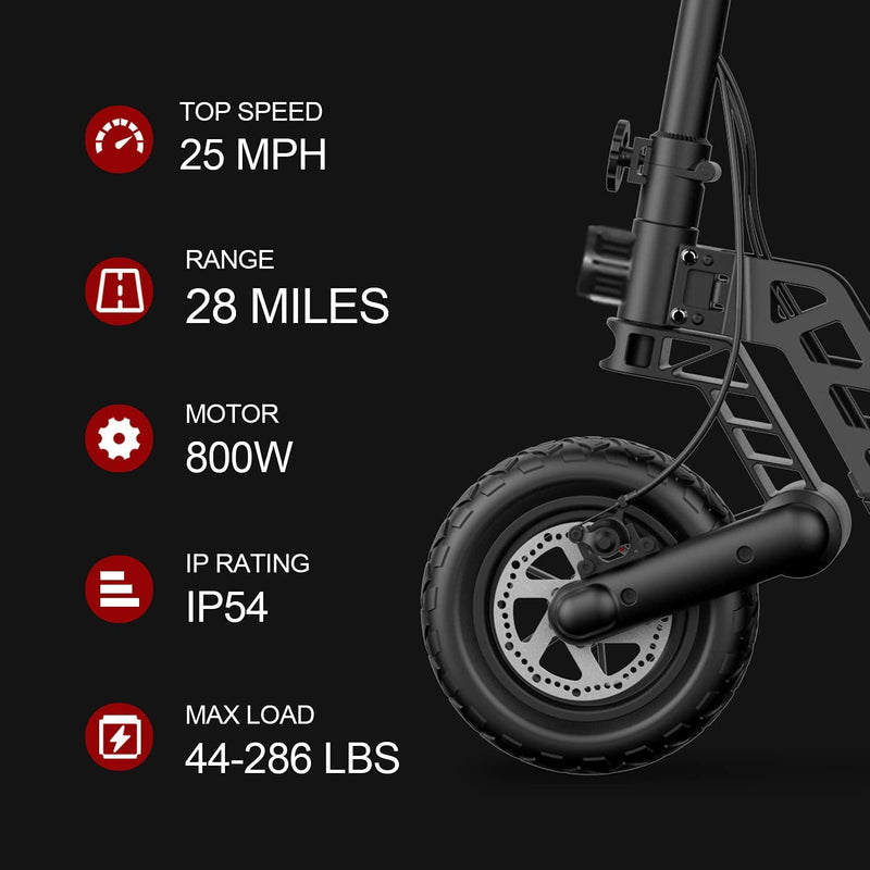 Hiboy Titan Electric-Scooter - 800W Motor 10" Air Tires Up to 28 Miles & 25 MPH Quick-Release Folding Scooter for Adults with Dual Braking System, Off Road Scooter with Long Range Battery Refurbished